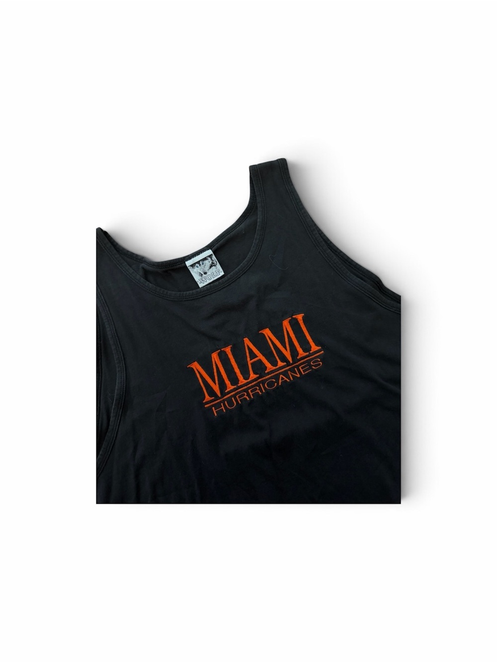 Vintage Miami Hurricanes Black Tank with Orange Logo